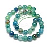 Dyed Natural Agate Faceted Round Beads Strands X-G-E268-18-3