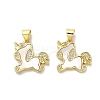 Brass Micro Pave Clear Cubic Zirconia Pendants KK-K365-12A-G-1