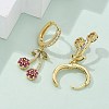 Brass Cubic Zirconia Hoop Earrings EJEW-R016-16G-5
