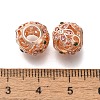 Rack Plating Alloy Rhinestone European Beads PALLOY-P307-04RG-2