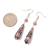 Teardrop Natural Rhodonite & Rhodochrosite Dangle Earrings EJEW-JE06840-5