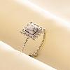 Square Natural Howlite Finger Rings EW3188-5-1