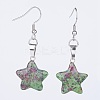 Natural & Synthetic Mixed Gemstone Dangle Earrings EJEW-JE02727-2