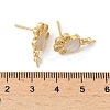 Brass Micro Pave Cubic Zirconia with Shell Stud Earring Findings KK-Z115-02G-3