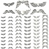 60Pcs 6 Styles Tibetan Style Alloy Wing Beads TIBEB-YW0001-25-4