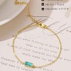 December Birthstone Brass Pave Cubic Zirconia Rectangle Link Bracelets WG17BBA-11-2