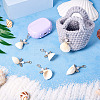 Angel Shell & Acrylic Pendant Decorations HJEW-TA00198-7