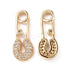 Brass Micro Pave Clear Cubic Zirconia Pendants KK-E068-VF262-1