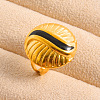 Adjustable Stainless Steel with Enamel Open Cuff Rings for Women BT9322-5-1