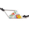 Glass Seed Braided Triangle Braided Bead Bracelet BJEW-MZ00026-02-4