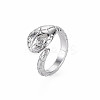 Snake Shape Rack Plating Alloy Cuff Rings RJEW-Q163-009B-RS-3