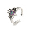 Zinc Alloy Rhinestone Solitaire Ring LS-RJEW-Z048-03AS-01-1