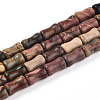Natural Polychrome Jasper/Picasso Stone/Picasso Jasper Beads Strands G-T140-91-4