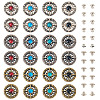 24 Sets 12 Colors Alloy Synthetic Stone Beads Buttons BUTT-TA0001-22-2