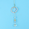 Glass & Brass Pendant Decorations HJEW-PW0002-08A-1