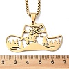 201 Stainless Steel Hollow Cowboy Hat Pendant Necklaces LS-NJEW-H065-27G-3