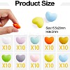 100Pcs Heart Silicone Beads for Keychain Making Cute Silicone Beads Bulk Silicone Bead Kit for Jewelry DIY Craft Making JX310A-3
