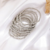 Round CCB Plastic & Alloy Beaded Stretch Bracelets for Women WG68281-02-1
