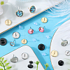 54Pcs 9 Style Flat Round 304 Stainless Steel Stud Earring Settings STAS-SC0006-66-4