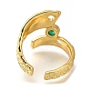 Rack Plating Brass Micro Pave Cubic Zirconia Open Cuff Rings for Women RJEW-M022-17G-3