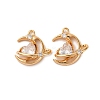 Brass Micro Pave Cubic Zirconia Pendants KK-Z112-21G-1