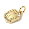 Real 18K Gold Plated Brass Micro Pave Clear Cubic Zirconia Pendants KK-L216-002G-I-2