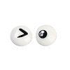 White and Black Flat Round Cartoon Resin Cabochons CRES-Q009-01J-1