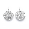 Tarnish Resistant 304 Stainless Steel Pendant Rhinestone Settings STAS-N097-257P-3