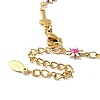 Ion Plating(IP) Enamel Flower & Cross Link Chain Bracelet BJEW-C023-01G-02-3
