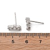 Brass Micro Pave Clear Cubic Zirconia Stud Earrings EJEW-R016-01P-5