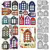3Pcs 3 Styles Vintage Window Theme Carbon Steel Cutting Dies Stencils DIY-WH0309-4526-1