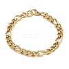 304 Stainless Steel Figaro Chain Bracelets for Women Men BJEW-Z143-20G-4