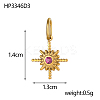 304 Stainless Steel Cubic Zirconia Pendants STAS-OY007-74G-5
