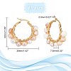 4 Pairs Vintage Natural Pearl Braided Hoop Earrings for Girl Women EJEW-UN0002-07-6
