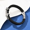 11.5MM Microfiber Leather Braided Cord Leopard Bracelets BJEW-H631-02AS-01-3