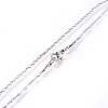 Non-Tarnish 304 Stainless Steel Singapore Chain Necklaces NJEW-F248-14A-P-2