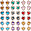36Pcs 9 Colors Alloy Rhinestone Charms ALRI-SC0001-57-5