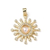 Brass Micro Pave Cubic Zirconia Pendants KK-F924-13G-1