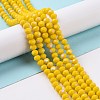 Electroplate Opaque Solid Color Glass Beads Strands EGLA-A034-P1mm-L02-4