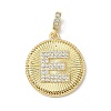 Brass Micro Pave Clear Cubic Zirconia Pendants KK-L253-17G-E-1