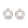 304 Stainless Steel Pendant Cabochon Settings STAS-T067-66P-1