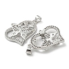 Rack Plating Brass Micro Pave Cubic Zirconia Pendants KK-F869-23P-2