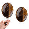 2Pcs  Natural Tiger Eye Palm Stones AJEW-GA0007-90A-1