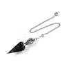 Natural Obsidian Chip & Epoxy Resin Dowsing Pendulum Big Pendants AJEW-N004-01B-1