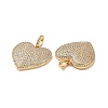 Heart Brass Micro Pave Cubic Zirconia Pendants KK-G435-04G-05-3