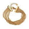 304 Stainless Steel Multi-strand Bracelets BJEW-C137-01G-2