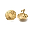 Ion Plating(IP) 304 Stainless Steel Flat Round Stud Earrings for Women EJEW-M028-02G-1