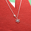 925 Sterling Silver Micro Pave Clear Cubic Zirconia Christmas Snowflake Pendant Necklaces for Women FS-WG10658-02-1