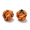 Halloween Theme Polymer Clay Rhinestone Beads with Resin RESI-Z045-02B-02-1