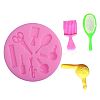 Hair Tools Design DIY Food Grade Silicone Molds LS-AJEW-L054-10-1
